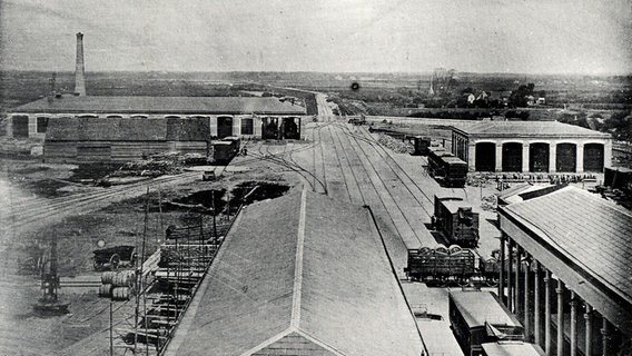 Der erste Altonaer Bahnhof (Baujahr 1844). © Altonaer Stadtarchiv e.V. 