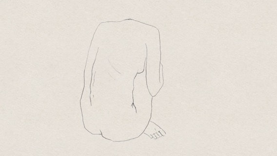 Ein Screenshot aus dem Video von Marina Straub zeigt die Zeichnung einer nackten Frau. © NDR/ Marina Straub 