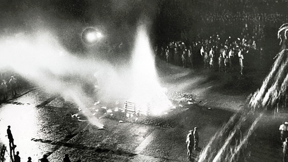 Bücherverbrennung am 10. Mai 1933 vor der Universität Berlin. © dpa - Report 