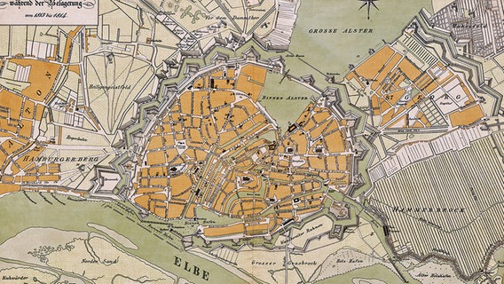 Eine Karte von Hamburg im Jahr 1813 © Stubbe da Luz, Scheiblich Foto: Reinhard Scheiblich