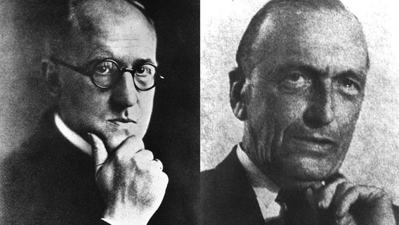 Links der Pathologe Alfons Maria Jakob (1884-1931), rechts der Psychiater und Neurologe Hans Gerhard Creutzfeldt (1885-1964). Nach den beiden Wissenschaftlern wurde die Creutzfeld-Jakob Krankheit benannt. © picture-alliance / dpa 