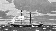 Am 4. Dezember 1872 wurde das führerlose Schiff "Mary Celeste" auf dem Atlantik vor den Azoren entdeckt. Stich aus dem 19. Jahrhundert. © picture-alliance / Leemage | Costa 