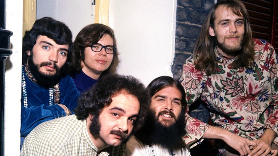 Die amerikanische Bluesrock-Band Canned Heat in den 70er Jahren. © dpa - Report Foto: UPPA
