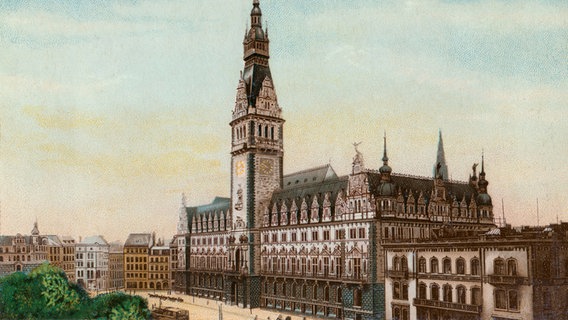 Eine Ansicht des Hamburger Rathauses © Ullstein Bild Foto: Historisches Auge