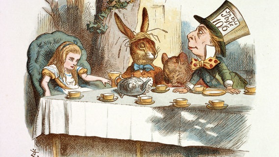 Illustration von John Tenniel von 1890 von "The Nursery Alice", "Alice im Wunderland". © picture alliance /dpa | British Library 