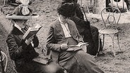 Lesen im Park. Fotografie um 1900  