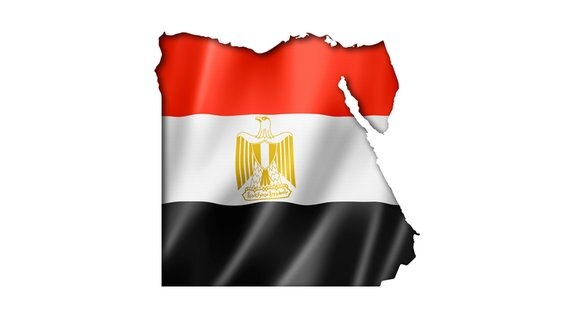Die Flagge von Ägypten in Form der Außengrenze des Landes © imago 