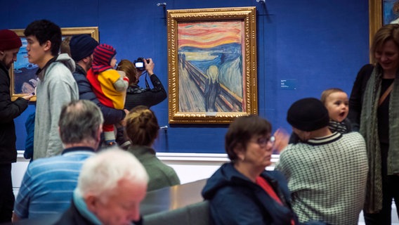 Das Gemälde "Der Schrei" von Munch im Nationalmuseum Oslo © Heiko Junge/NTB/dpa +++ dpa-Bildfunk +++ Foto: Heiko Junge
