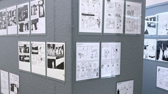Eine Wand mit Comiczeichnungen Eine Wand mit Comiczeichnungen © NDR Foto: Mathias Heller