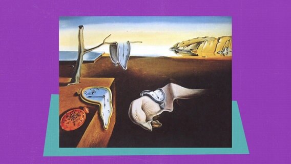 Ein Gemälde von Salvador Dalí vor lilafarbenem Hintergrund © Screenshot NDR 