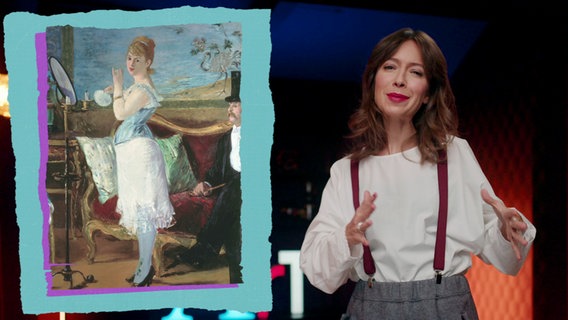 Bianca Hauda neben dem Gemälde "Nana" von Édouard Manet © Screenshot NDR 