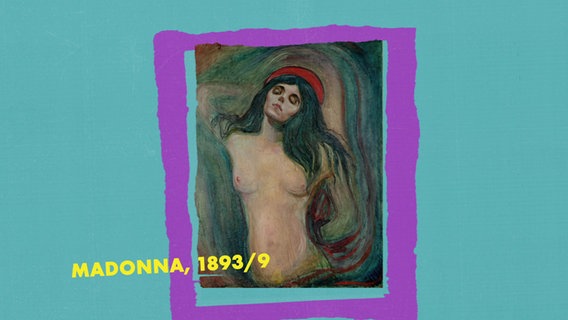"Madonna" von Edvard Munch vor blauem Hintergrund © Screenshot NDR 