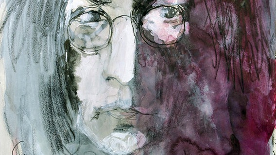 Armin Mueller-Stahl: John Lennon (Ausschnitt), 2004, Mischtechnik © Mueller-Stahl 