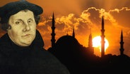Bildnis Luthers mit islamischer Moschee (Bildmontage) © Fotolia.com, picture alliance / akg-images Foto: Sondem, akg-images