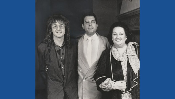 Michael Moran, Freddie Mercury, Sänger der Band Queen, und Montserrat Caballé. © Michael Moran 