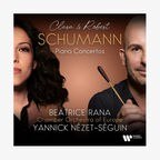 CD-Cover: Beatrice Rana & Yannick Nézet-Séguin - Clara & Robert Schumann: Piano Concertos © Warner Classics 