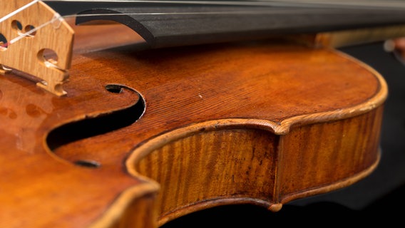 Eine Violine liegt auf schwarzem Hintergrund. © IMAGO / Cover-Images 