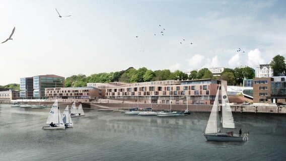 Ein Bild zeigt den Entwurf von Gerber Architekten für das "Areal West" in Hamburg © Gerber Architekten 