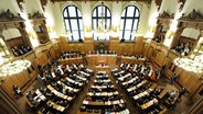 Der Plenarsaal der Hamburgischen Bürgerschaft. © dpa Foto: Marcus Brandt