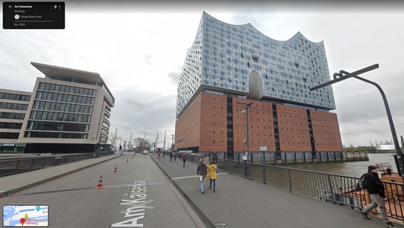 Die neue Google "Street View"-Ansichten der Hamburger Elbphilharmonie. © Google 
