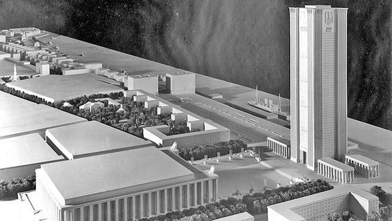 Ein Modell der Elbufer-Planung von Konstanty Gutschow © Hamburgisches Architekturarchiv, Bestand: Konstanty Gutschow 