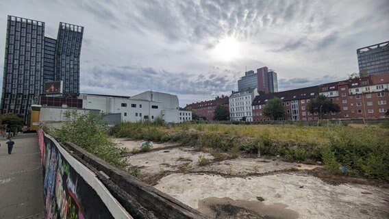 Das brachliegende Areal der ehemaligen Esso-Häuser im Paloma-Viertel an der Reeperbahn auf St. Pauli. © NDR Foto: Frauke Reinig