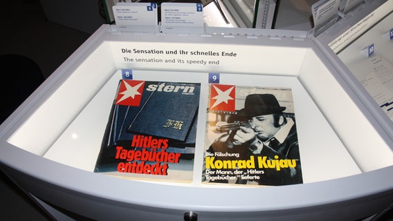 Schaukasten "Hitler-Tagebücher" im Polizeimuseum Hamburg © NDR Foto: Nina Hansen