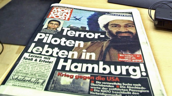Die Schlagzeile der "Hamburger Morgenpost" am 13. September 2001: "Terror-Piloten lebten in Hamburg!" © dpa/ Picture-Alliance 
