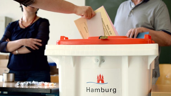 Hand steckt Wahlzettel in eine Urne. © dpa-bildfunk Foto: Daniel Reinhardt