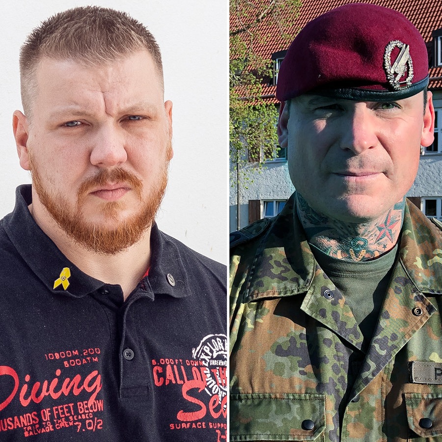 Porträtbilder der drei Soldaten Alex, Pordzik und Mutschke (v.l.n.r.) auf einer Collage. © NDR 