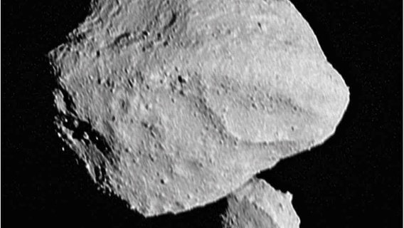 Eine NASA-Aufnahme des Asteroiden Dinkinesh, der aus zwei Objekten besteht. © dpa Bildfunk 