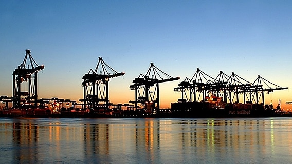 Container-Terminal Altenwerder im Hamburger Hafen © picture-alliance / dpa Foto: Soeren Stache