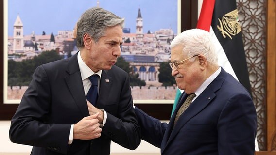 US-Außenminister Antony Blinken trifft Palästinenserführer Mahmoud Abbas in Ramallah © Picture alliance Foto: Ronaldo Schemidt