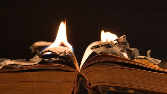 Brennendes Buch mit Flammen (Symbolbild) © Helga Lade Fotoagentur GmbH, Ger Foto: Alfred Schauhuber
