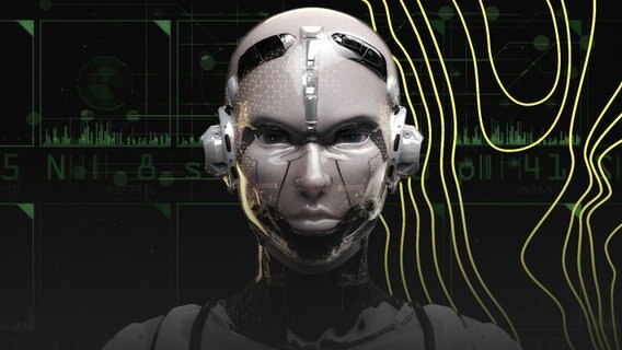 Künstlerische 3D-Illustration eines Cyborgs mit künstlicher Intelligenz © picture alliance Foto: Knut Niehus