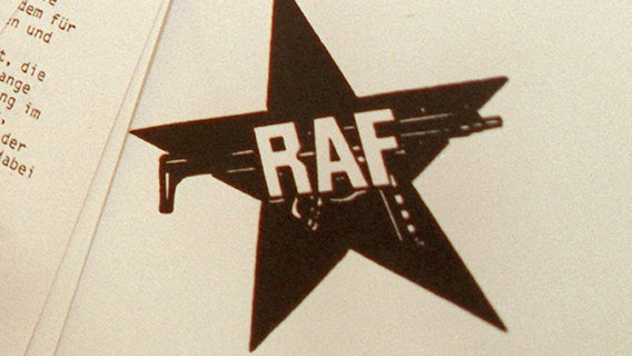 Das Logo der RAF, der Stern mit den Buchstaben und einem Maschinengewehr © dpa-Bildfunk 