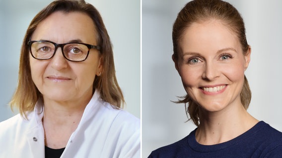 Prof. Dr. med. Carmen Scheibenbogen, Leiterin der Immundefekt-Ambulanz an der Berliner Charité (l.), und Dr. med Christiana Franke, Neurologin und Oberärztin an der Charité © Charité | Sabine Gudath | privat 