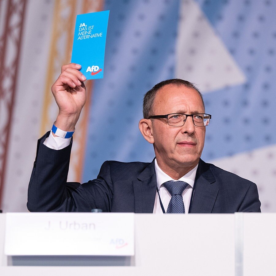 Jörg Urban, AfD-Fraktionsvorsitzender in Sachsen, beim AfD-Landesparteitag 2022. © picture alliance Foto: Sebastian Kahnert