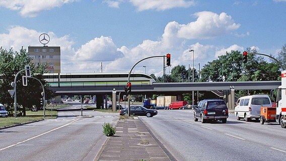 Eine Bildmontage des Transrapid in Hamburg © ThyssenKrupp Transrapid GmbH, Magnetschnellbahn Planungsgesellschaft mbH 