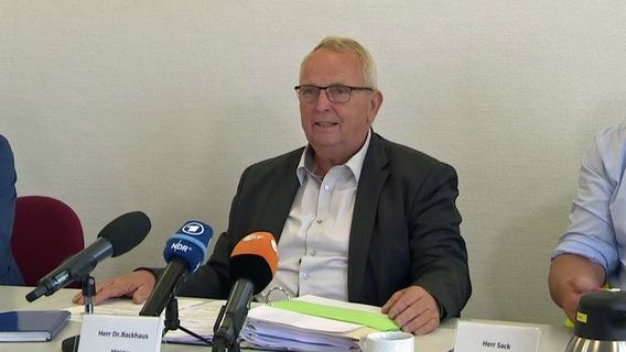Landwirtschaftsminister Till Backhaus (SPD) bei einer Pressekonferenz © NDR 