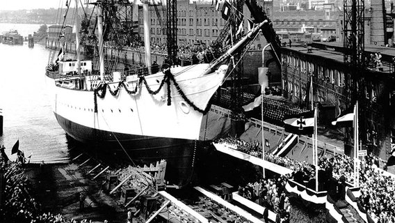 Stapellauf der "Gorch Fock" (I) © Blohm & Voss Foto: unbekannt