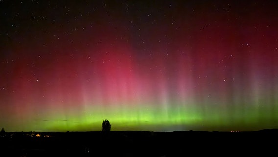 Nordlichter über Klein Amerika in Mecklenburg © NDR Foto: Dietmar Halank, Brüsewitz