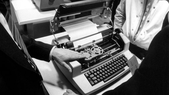 Eine Schreibmaschine auf der Hannover Messe. © Deutsche Messe Hannover Foto: Deutsche Messe Hannover