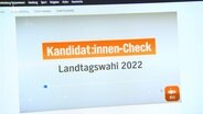 Ein Video des Kandidatenchecks zu Landtagswahl 2022 in Niedersachsen auf einem Monitor © NDR 