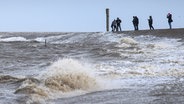 Wellen schlagen an den Strand an der Nordseeküste. © dpa-Bildfunk Foto: Sina Schuldt