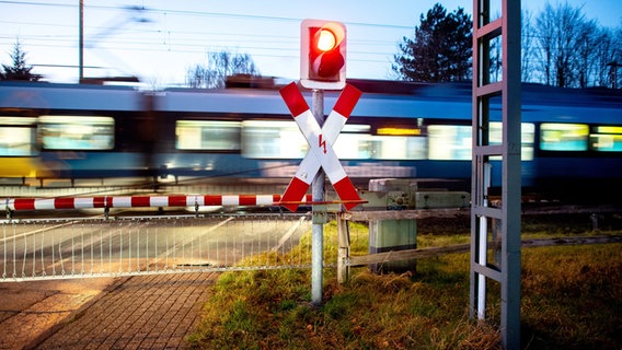 Ein Nahverkehrszug passiert einen Bahnübergang © picture alliance/dpa | Hauke-Christian Dittrich Foto: Hauke-Christian Dittrich