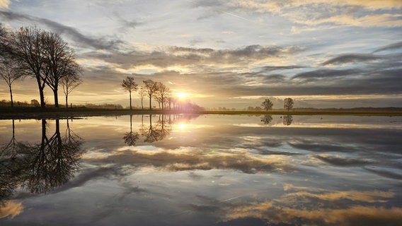 Das Sonnenlicht spiegelt sich am Morgen in Bisperode. © NDR Foto: Dirk Wenzel