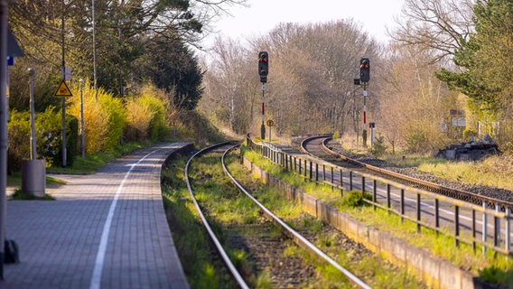 Grasbewachsene Gleise am Bahnhof Timmendorfer Strand. © Imagoe Images / Agentur 54 Grad Foto: Agentur 54 Grad