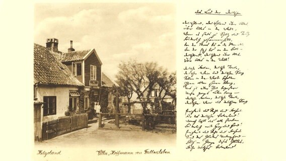 Bild zeigt eine alte Abbildung von einem Haus auf Helgoland. © Schleswig-Holsteinische Landesbibliothek 