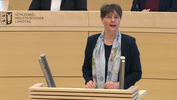 Finanzministerin Monika Heinold (B.90/Grüne) spricht im im Landtag. © NDR 